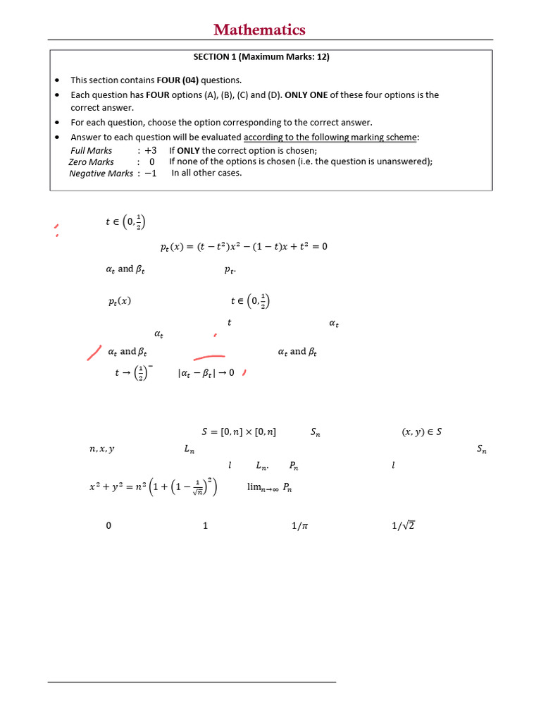 JEE Advanced 2025 Sample Paper Analysis | PDF | Complex Number | Ellipse