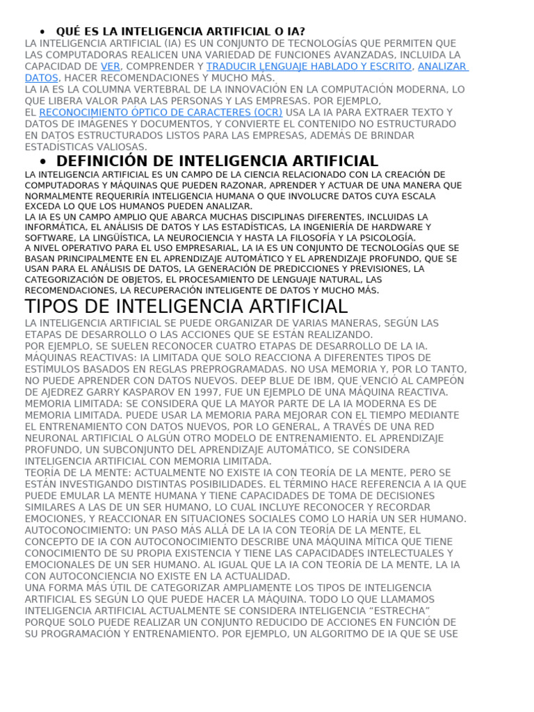 Introducción a la Inteligencia Artificial | PDF | Inteligencia ...