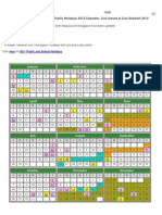 Malaysia Public Holidays 2012 Calendar with School Holiday Dates