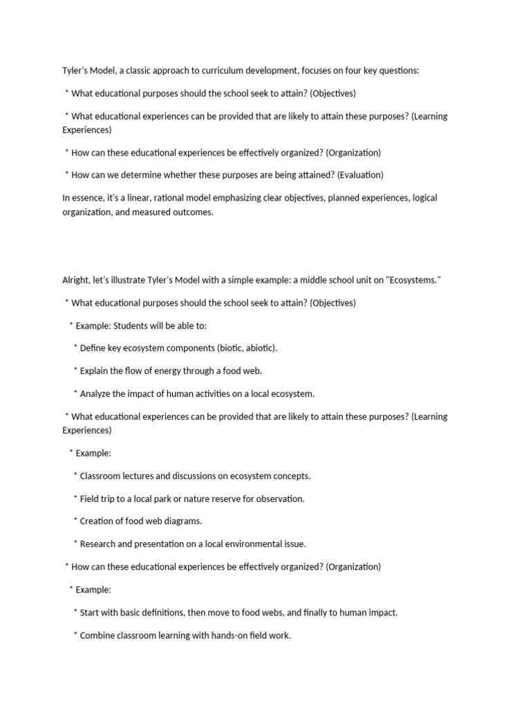 Tyler's Model,-WPS Office | PDF | Curriculum | Learning