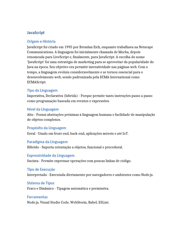 História e Tipos de Linguagens de Programação | PDF | Linguagem de ...