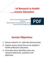 Overview of Research in Health Professions Education