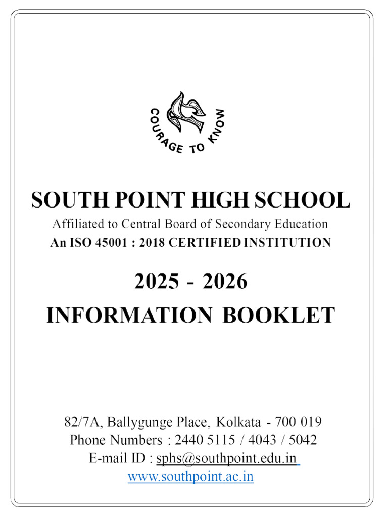 Information Booklet Sphs 2025 2026 | PDF