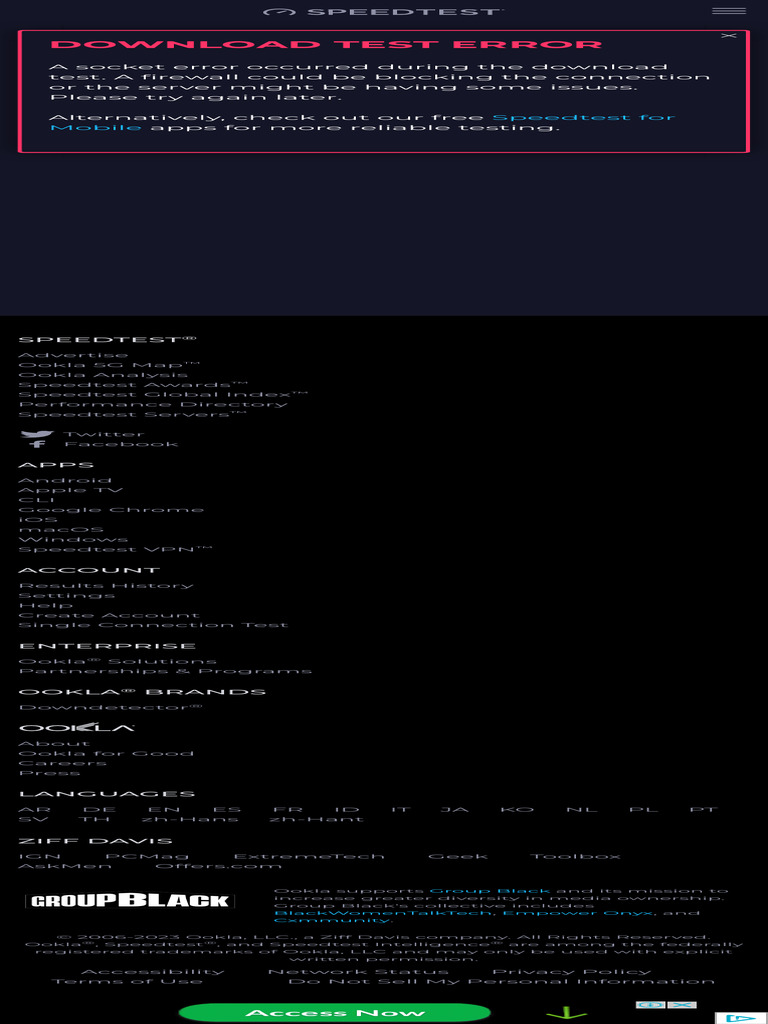 Speedtest by Ookla - The Global Broadband Speed Test | PDF