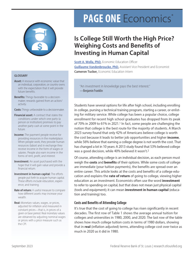 Is College Still Worth The High Price Weighing Costs and Benefits of ...