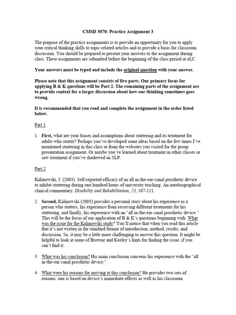 CMSD 3070 Practice 3 - Kalinowski (2003) - 2025 | PDF | Fallacy ...