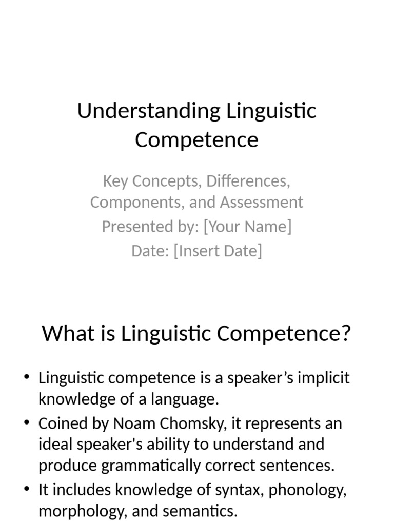 Understanding Linguistic Competence | PDF | Linguistics | Semantics