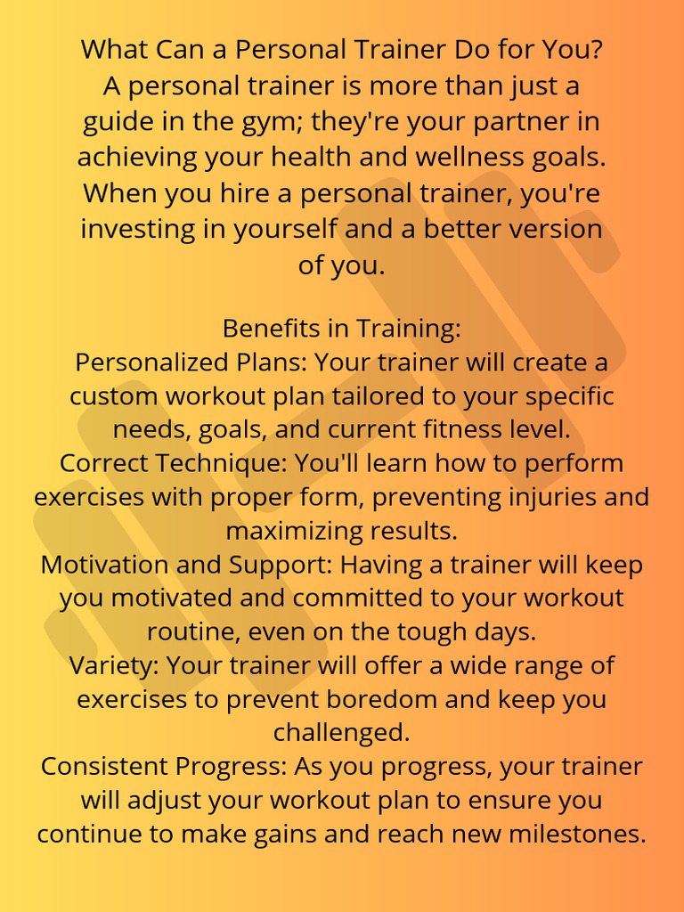 What Can A Personal Trainer Do For You | PDF