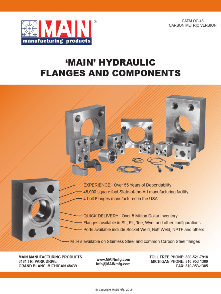 Hydraulic Flanges Catalog - MAIN Mfg. | PDF | Pipe (Fluid Conveyance ...