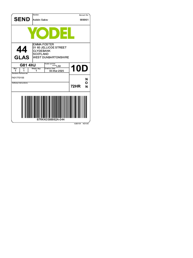 Ebay Label 27-12758-38727 | PDF | Written Communication | Freight Transport