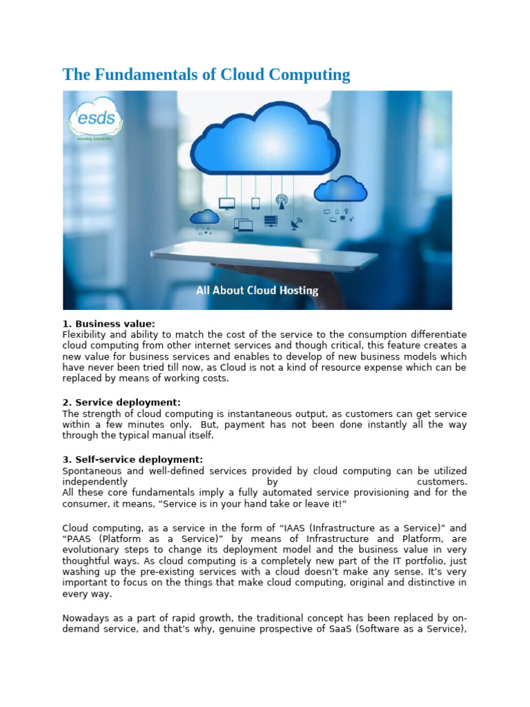 The Fundamentals of Cloud Computing | PDF | Cloud Computing | Software ...