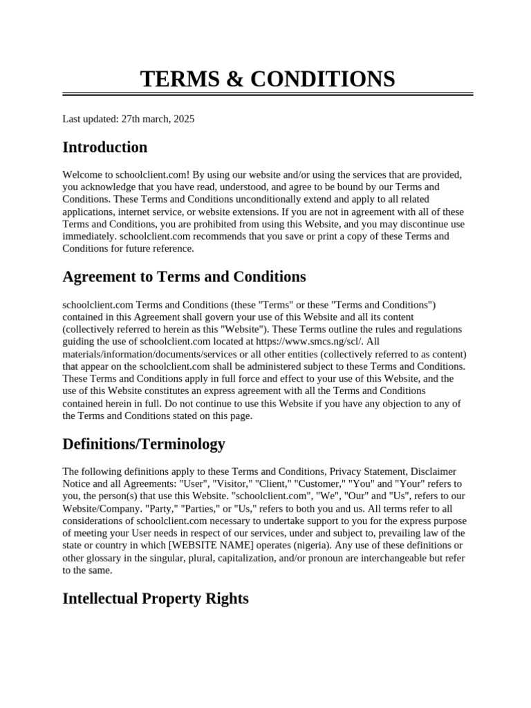SchoolClient.com Terms and Conditions | PDF | Legal Liability | License