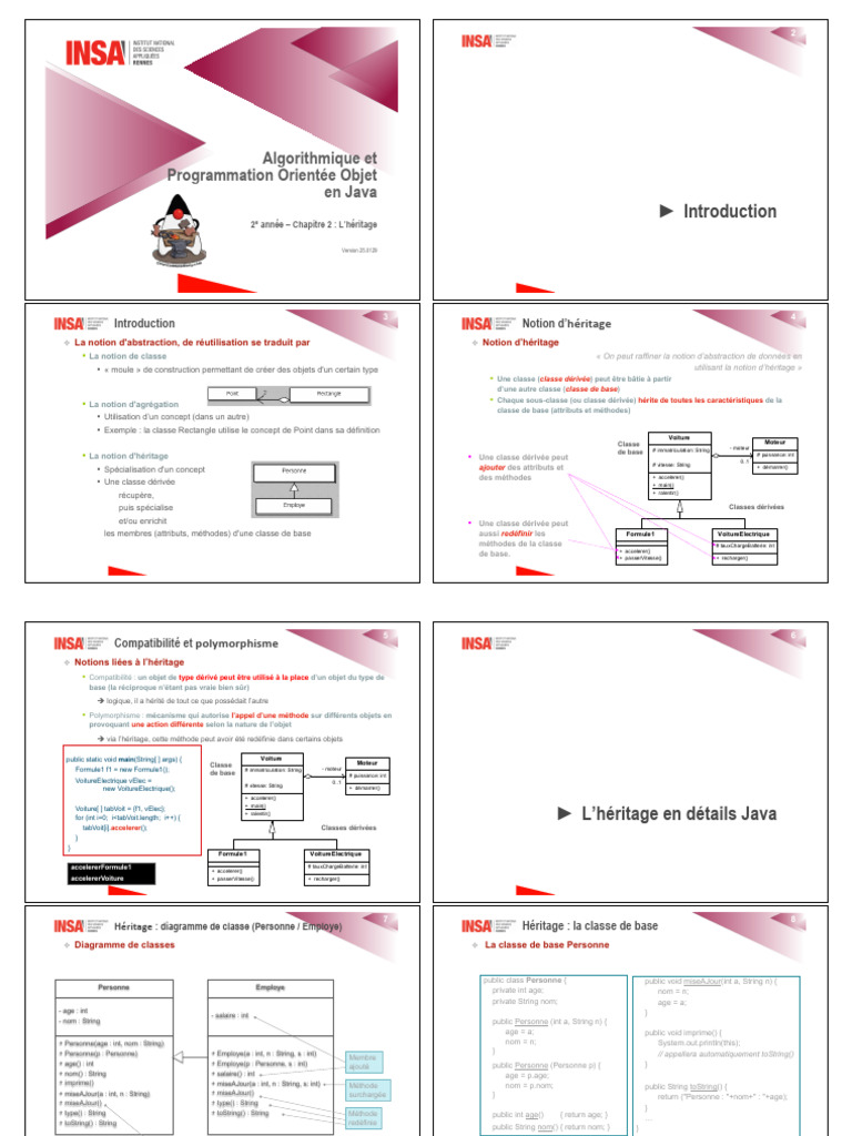 Héritage en Java : Concepts et Exemples | PDF | Paradigme de ...