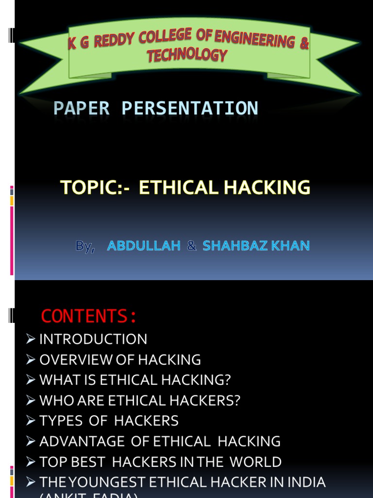 Ethical Hacking: An Overview | PDF | Security Hacker | White Hat ...
