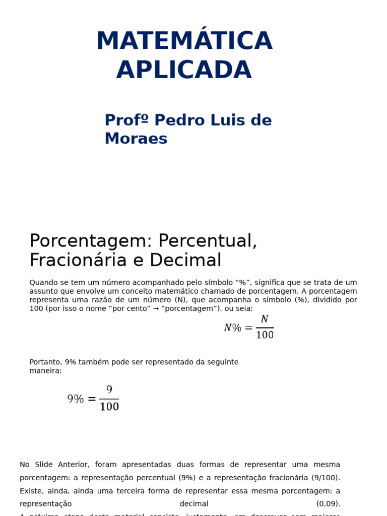 Representações de Porcentagem na Matemática | PDF | Percentagem ...