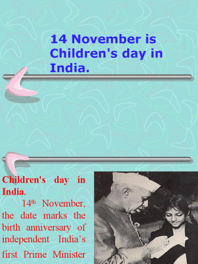 Children's Day in India PDF Jawaharlal Nehru