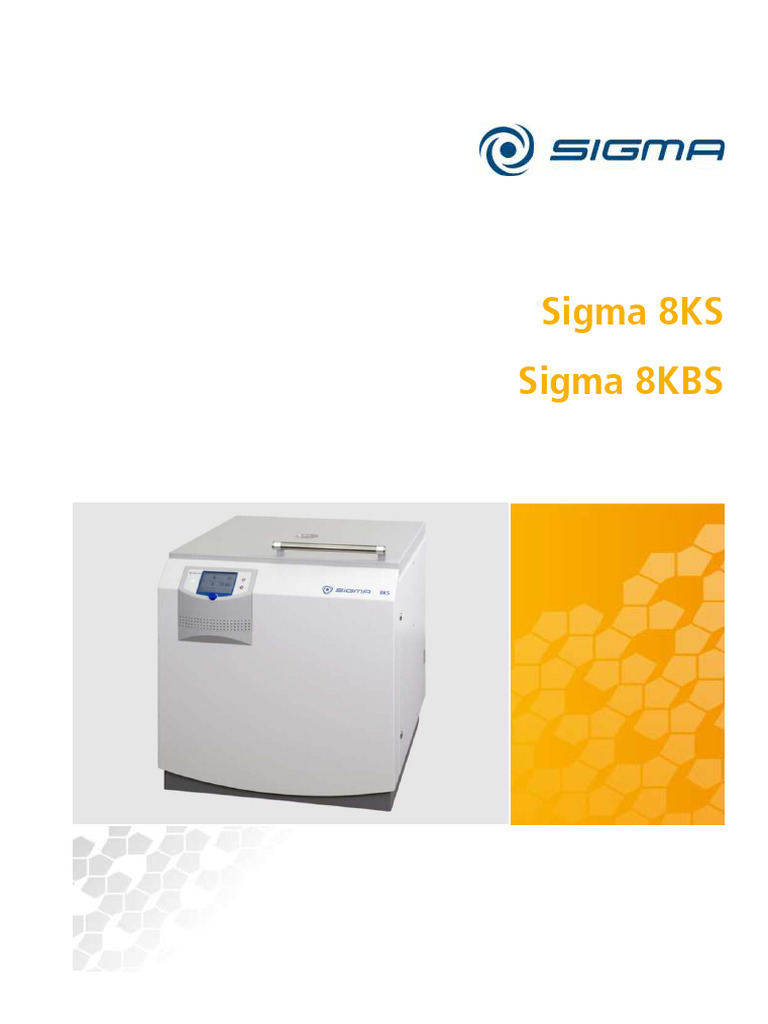 Manual del operador Sigma 8KBS | PDF | Centrífugo