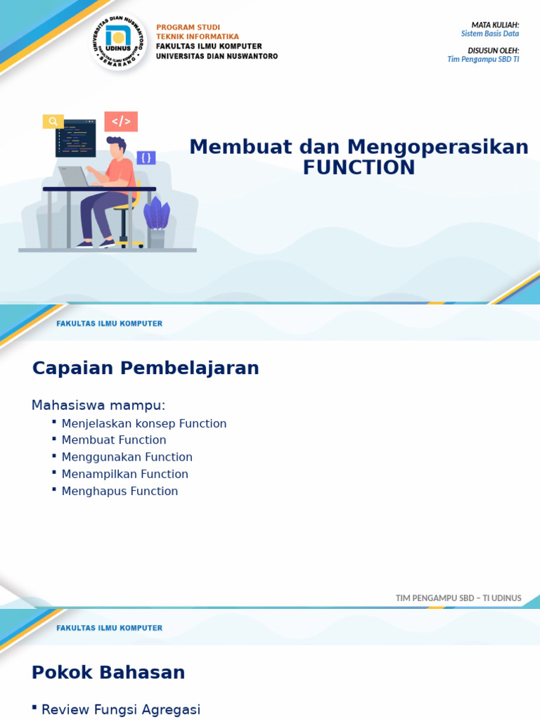 Perintah Function dalam Menu SQL | PDF