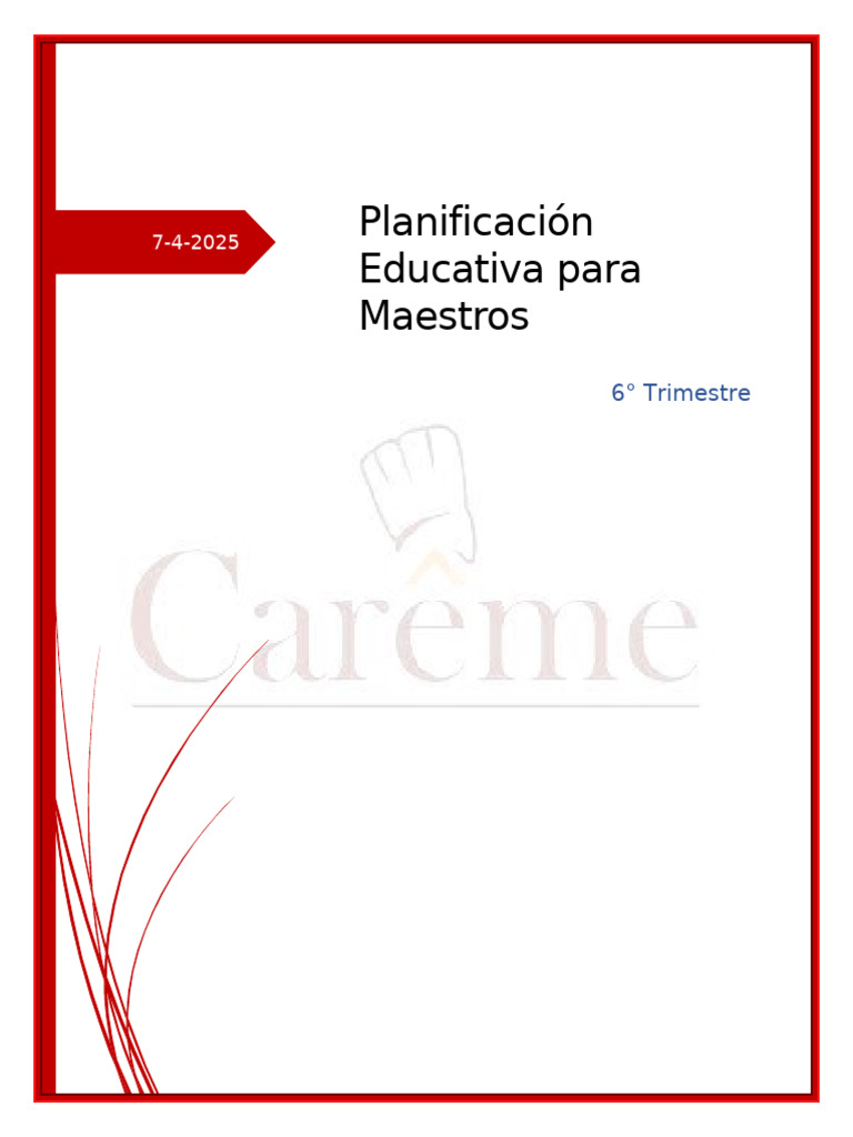 Planificación Educativa para Maestros 6 | PDF | Matriz (Matemáticas ...