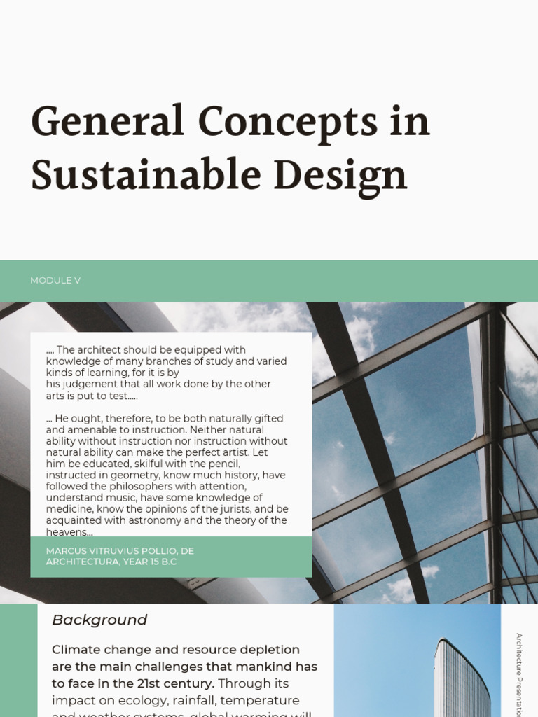 General Concepts in Sustainable Design | PDF | Green Building ...