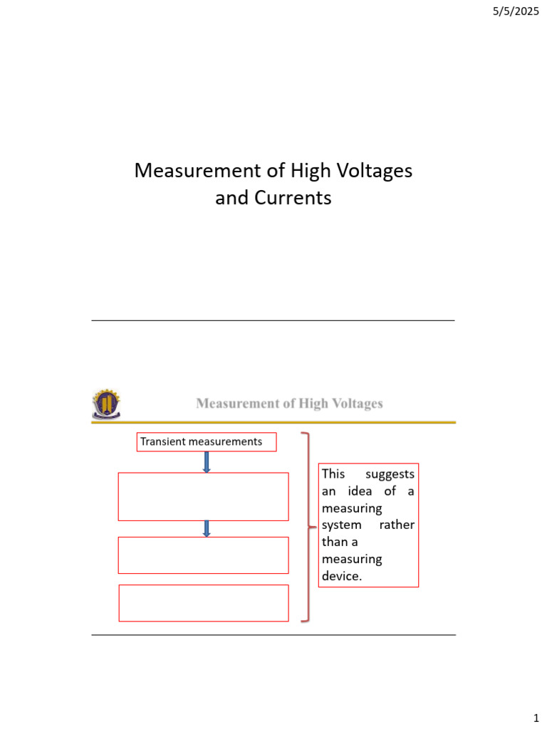 High Voltage Measurement - 20.08.2025 | PDF | Voltage | Capacitor