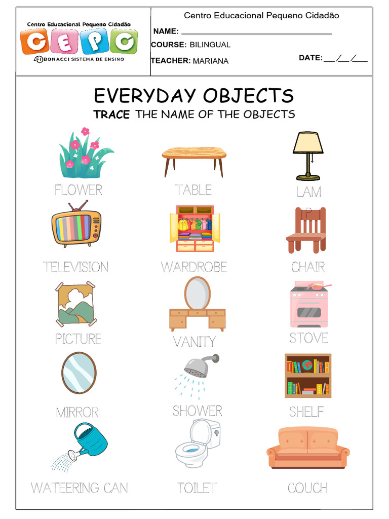 Everyday Objects Younger Kids | PDF