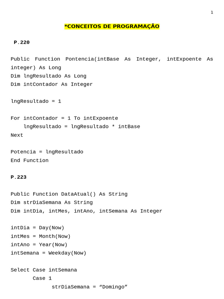 Códigos de Programação Do Livro | PDF