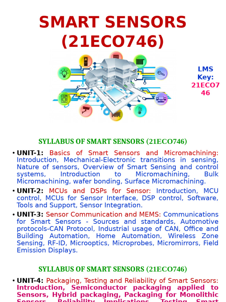 Smart Sensors Syllabus Overview | PDF | Integrated Circuit | Printed ...