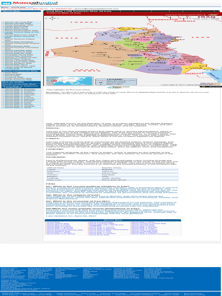 Iraq Political and Geographical Overview | PDF | Iraq | Mesopotamia