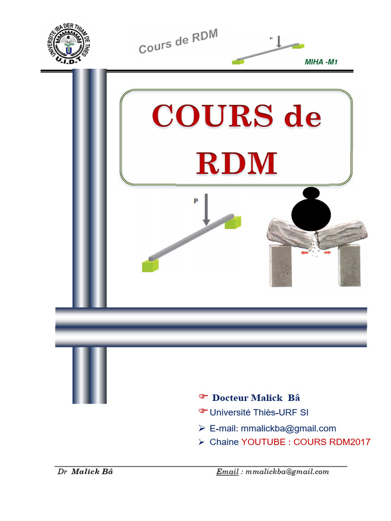 Cours de Résistance des Matériaux - RDM | PDF | Résistance des ...