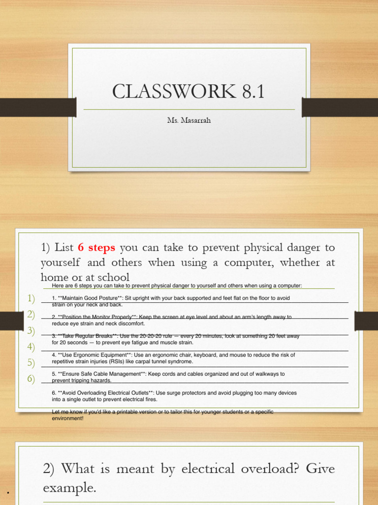 Week+1_Classwork+Chapter+8.1 | PDF | Manufactured Goods | Safety