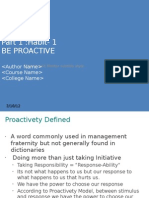 Habit 1 - Be Proactive