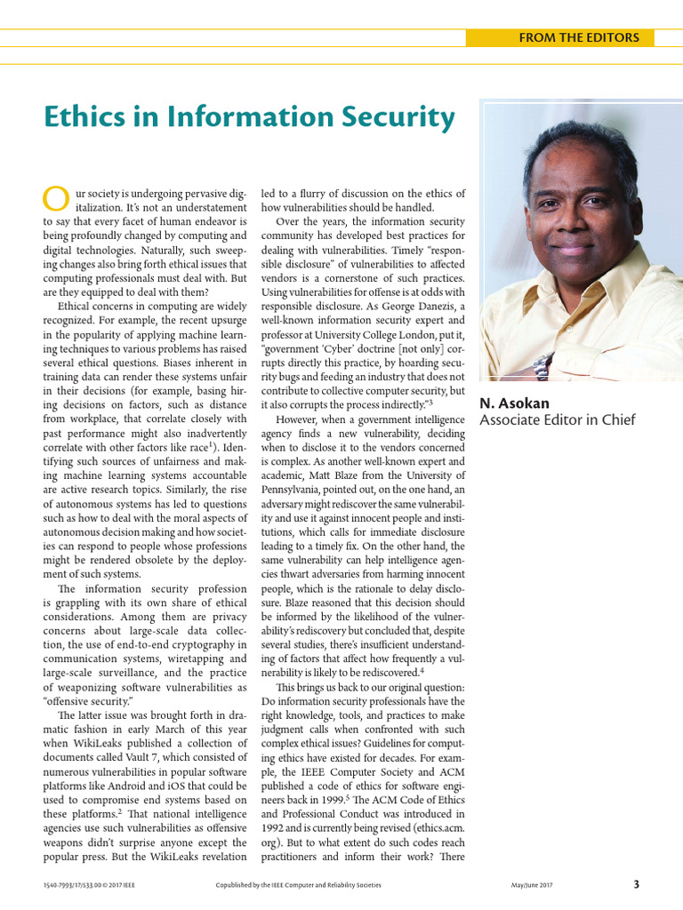 Ethical Challenges in Information Security | PDF | Engineering ...