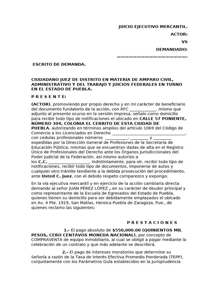 Demanda Mercantil (Avances) | PDF | Caso de ley | Justicia