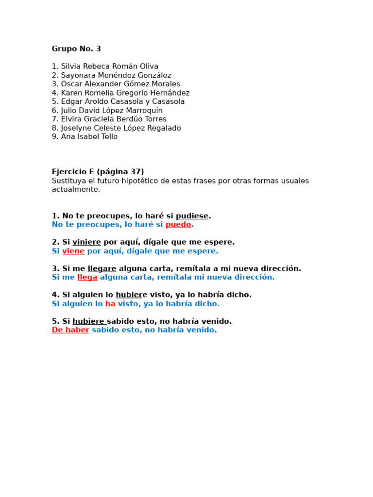 Grupo No. 3 Ejercicio E | PDF