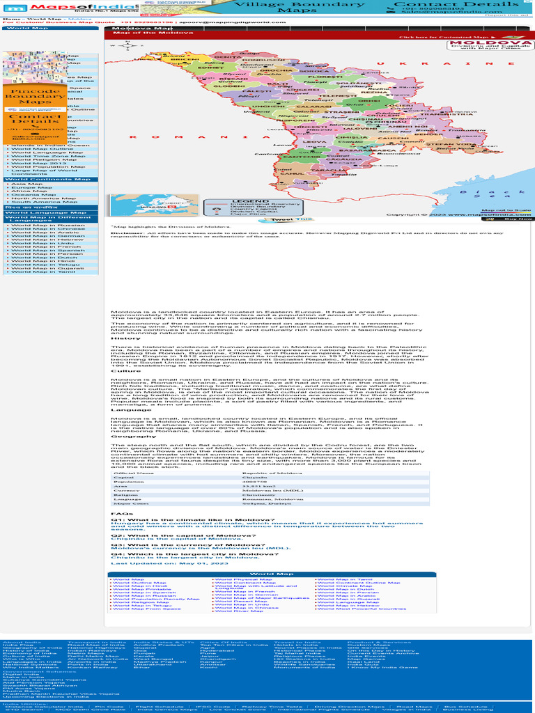 Moldova Map HD Map of the Moldova | PDF | Moldova