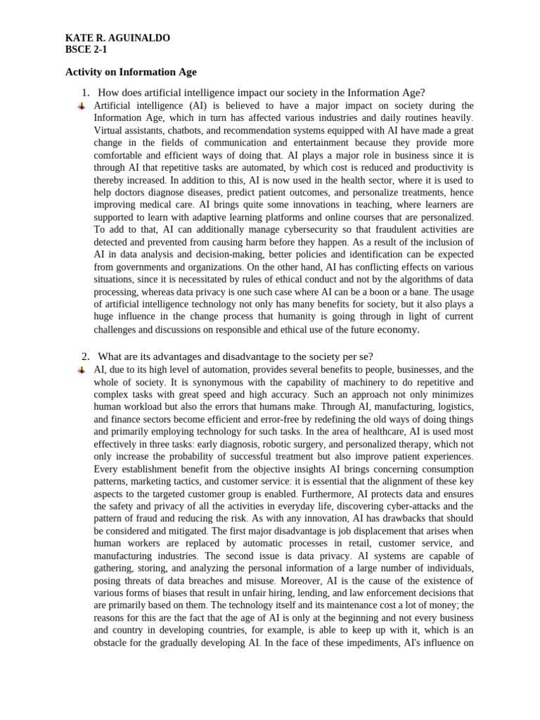 AI's Impact on Society and Future Tech | PDF | Artificial Intelligence ...