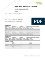 Information - Costs, Registration and Payment Details - Black, White and Read All Over