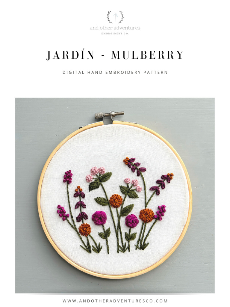AOA JardínMulberry PDF Pattern | PDF | Embroidery | Textile Arts