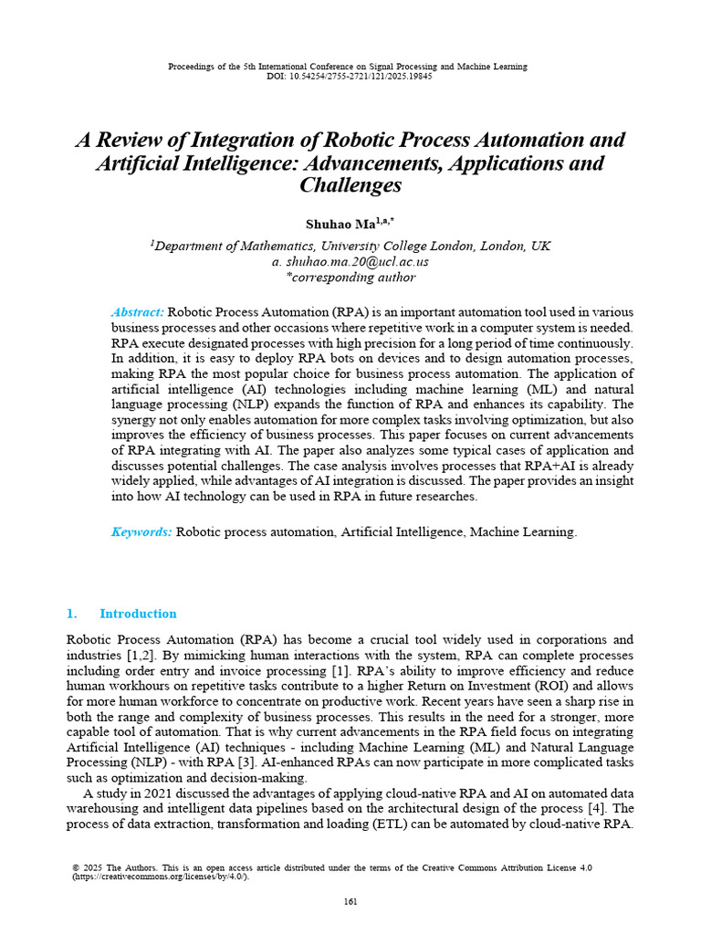 A Review of Integration of Robotic Process Automat | PDF | Artificial ...