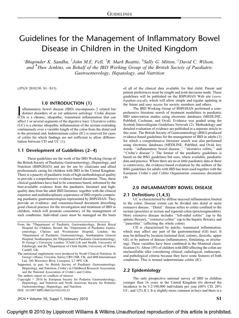 Guidelines For The Management of Inflammatory.1 | PDF | Inflammatory ...