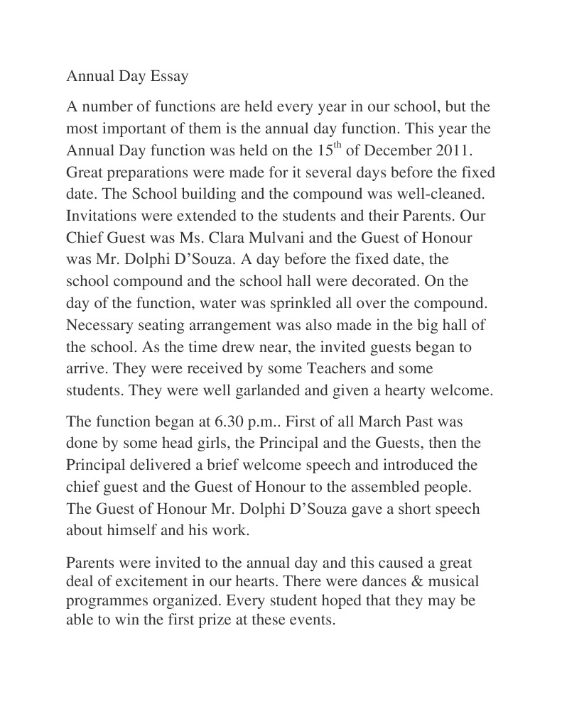 School report on annual day image