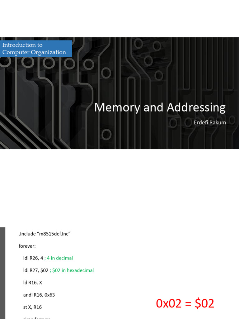 02 - Memory Addressing | PDF | Pointer (Computer Programming) | Bit