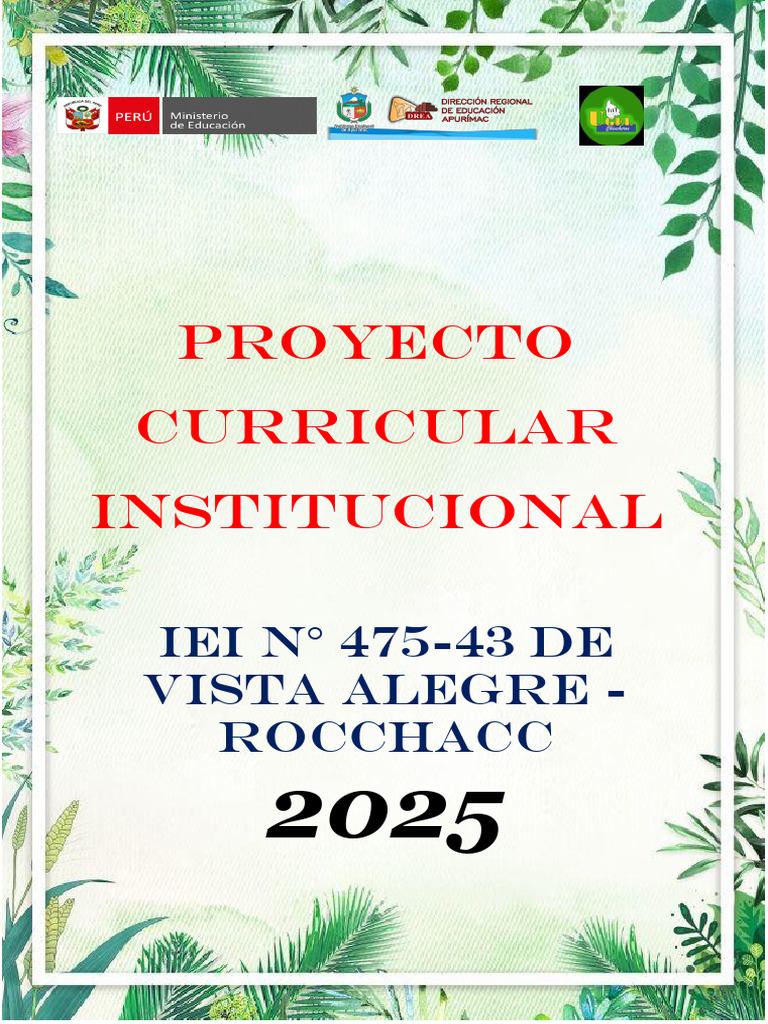 Proyecto Curricular 2025 IEI N° 475-43 | PDF | Plan de estudios ...