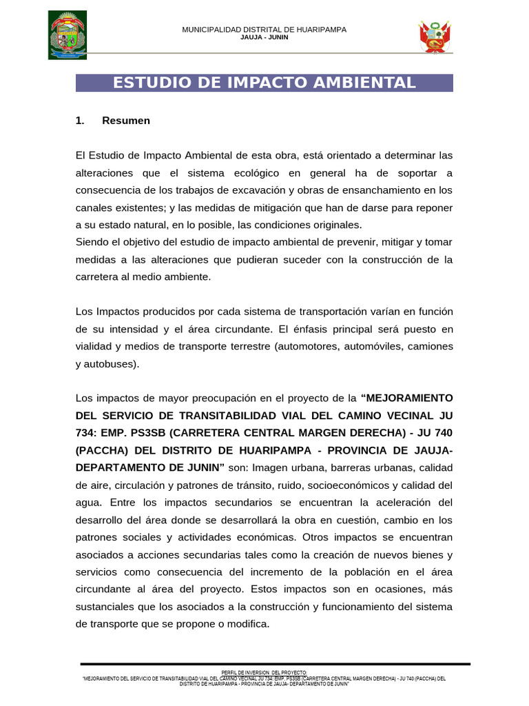 Estudio Ambiental | PDF | Contaminación | Evaluación de impacto ambiental