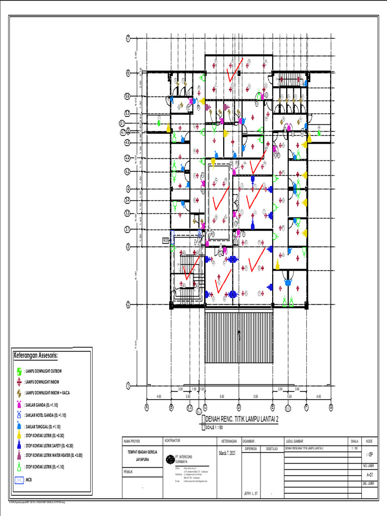Denah Rencana Titik Lampu Lantai 2 r1 | PDF