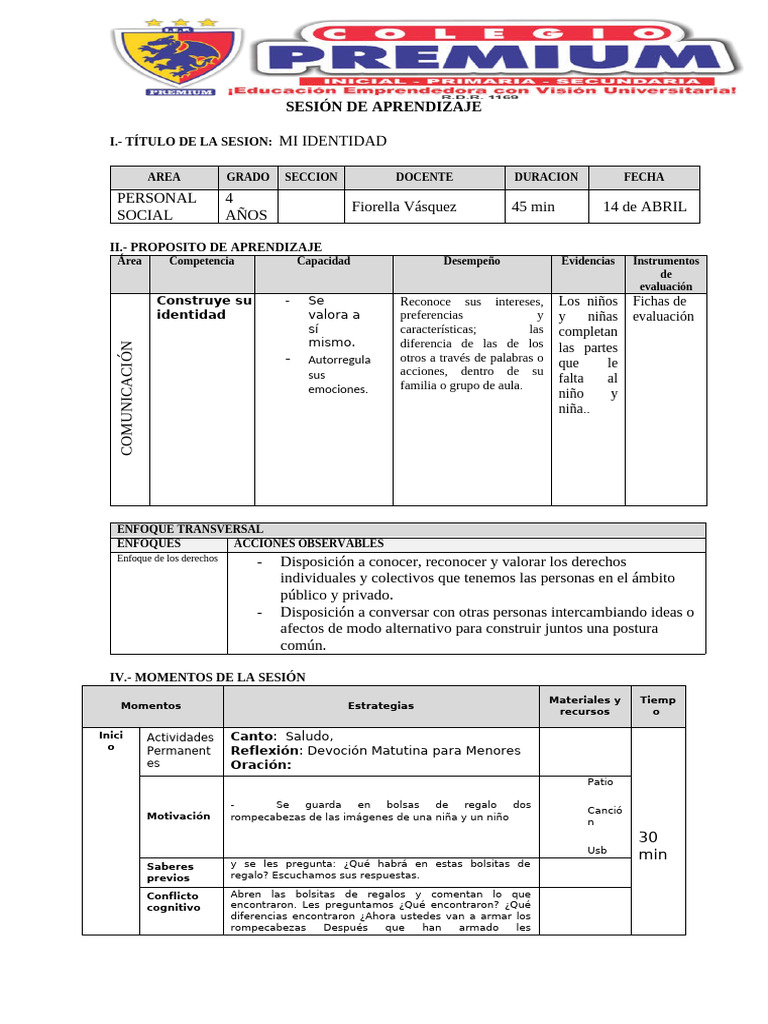 Me Identifico Como Niño y Niñas | PDF | Aprendizaje | Conceptos ...