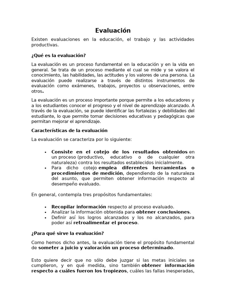 Evaluación en el Proceso Educativo | PDF | Evaluación | Aprendizaje
