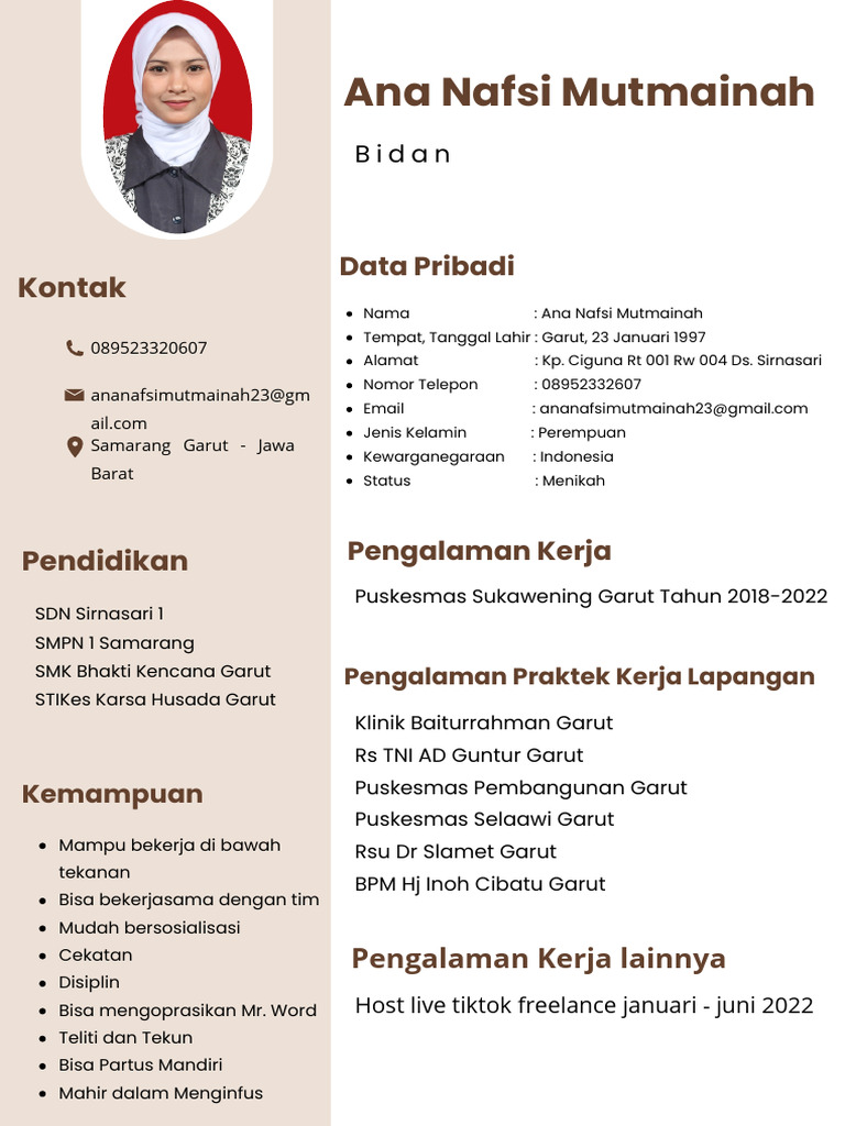 Profil Ana Nafsi Mutmainah: CV dan Keahlian | PDF