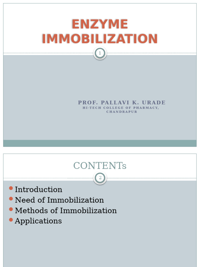 Enzyme Immobilization | PDF | Enzyme | Physical Sciences